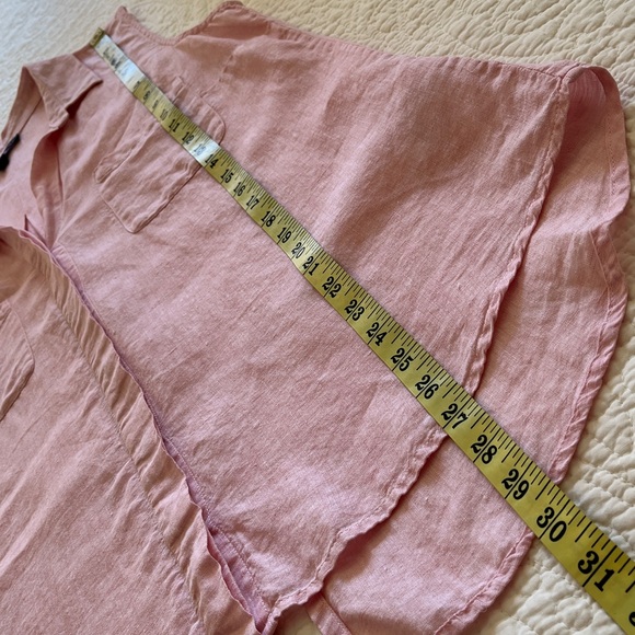 Saks 100% Linen Top Long Sleeveless Womens XL Pink Lightweight Coastal Beachy - Picture 15 of 16
